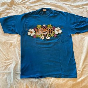 Vintage 1970s crazy shirts Hawaii t-shirt xl blue single stitch 1974 new